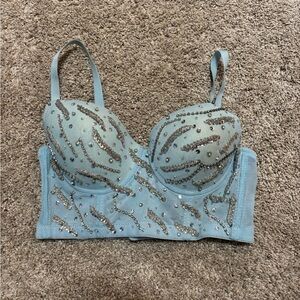 Windsor Sparkling Blue Embellished Bra